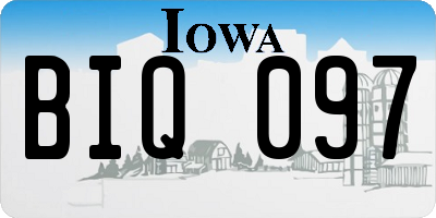 IA license plate BIQ097