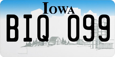 IA license plate BIQ099