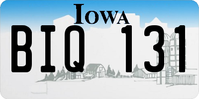 IA license plate BIQ131