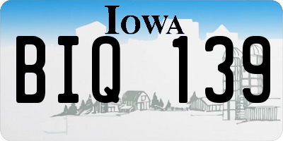 IA license plate BIQ139