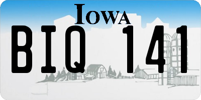 IA license plate BIQ141