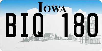 IA license plate BIQ180