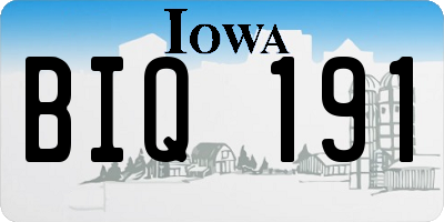 IA license plate BIQ191