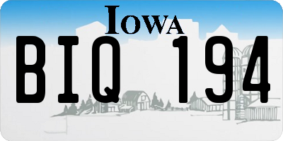 IA license plate BIQ194