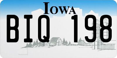 IA license plate BIQ198