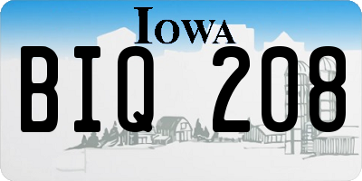 IA license plate BIQ208