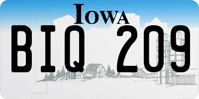 IA license plate BIQ209