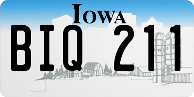 IA license plate BIQ211