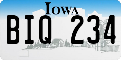 IA license plate BIQ234