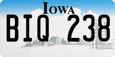 IA license plate BIQ238
