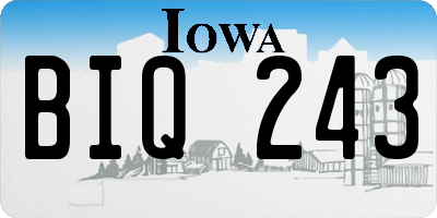 IA license plate BIQ243