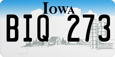 IA license plate BIQ273