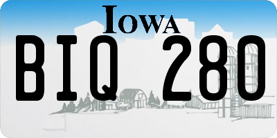 IA license plate BIQ280