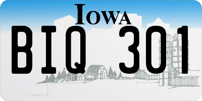 IA license plate BIQ301