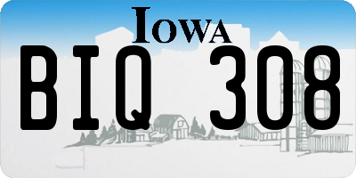 IA license plate BIQ308