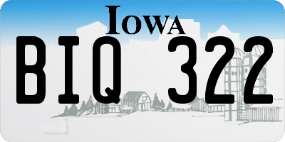 IA license plate BIQ322