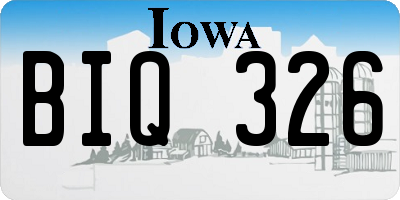 IA license plate BIQ326