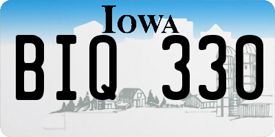 IA license plate BIQ330