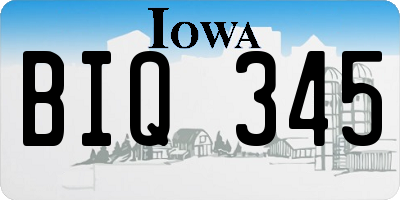 IA license plate BIQ345