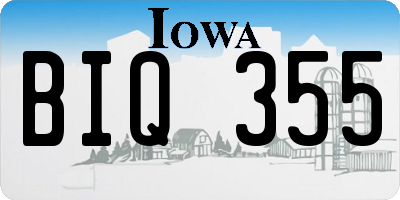 IA license plate BIQ355