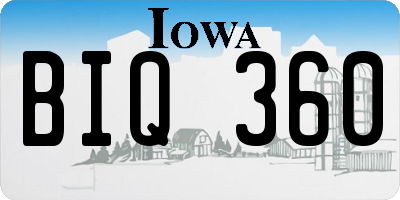 IA license plate BIQ360