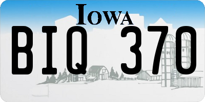 IA license plate BIQ370