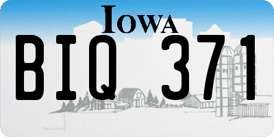 IA license plate BIQ371