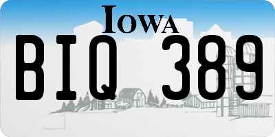 IA license plate BIQ389
