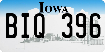 IA license plate BIQ396