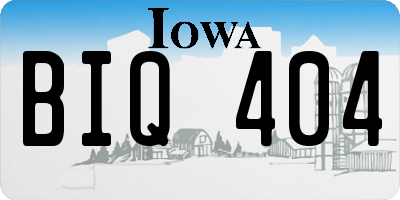IA license plate BIQ404