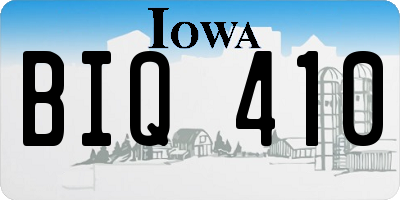 IA license plate BIQ410