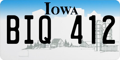 IA license plate BIQ412