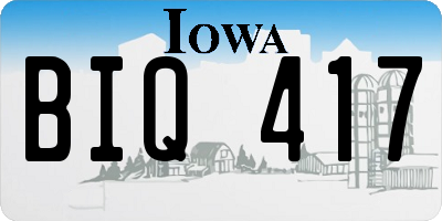 IA license plate BIQ417