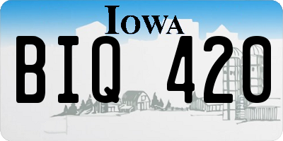 IA license plate BIQ420