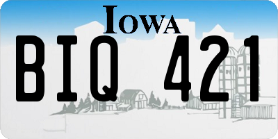 IA license plate BIQ421