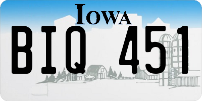 IA license plate BIQ451