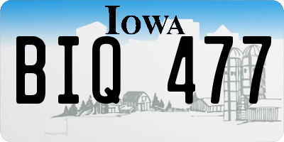 IA license plate BIQ477