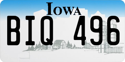IA license plate BIQ496