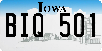 IA license plate BIQ501