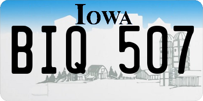 IA license plate BIQ507