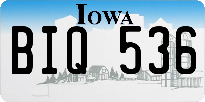 IA license plate BIQ536