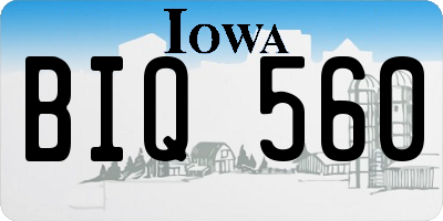 IA license plate BIQ560