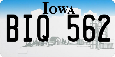 IA license plate BIQ562