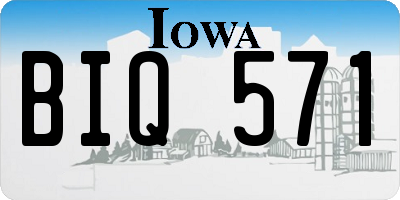 IA license plate BIQ571