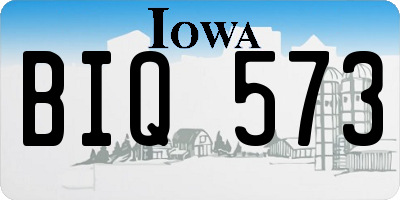 IA license plate BIQ573