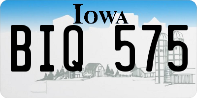 IA license plate BIQ575