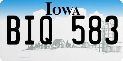 IA license plate BIQ583