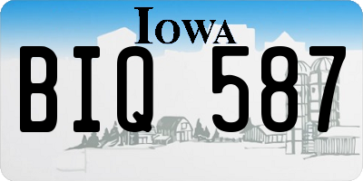IA license plate BIQ587