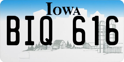 IA license plate BIQ616