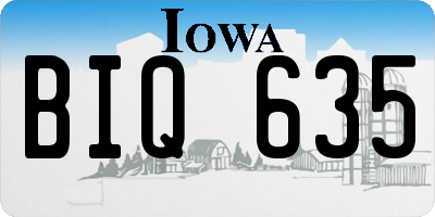 IA license plate BIQ635